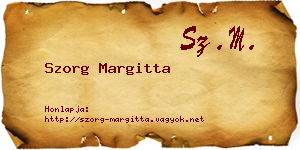 Szorg Margitta névjegykártya